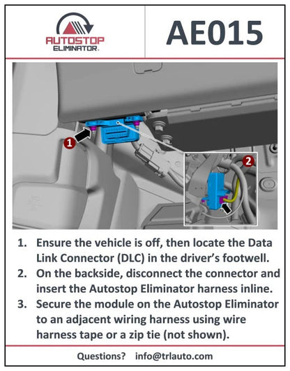 2019-2022 Ford Transit Connect Autostop Eliminator